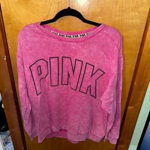Victorias Secret Distressed Pink CrewNeck